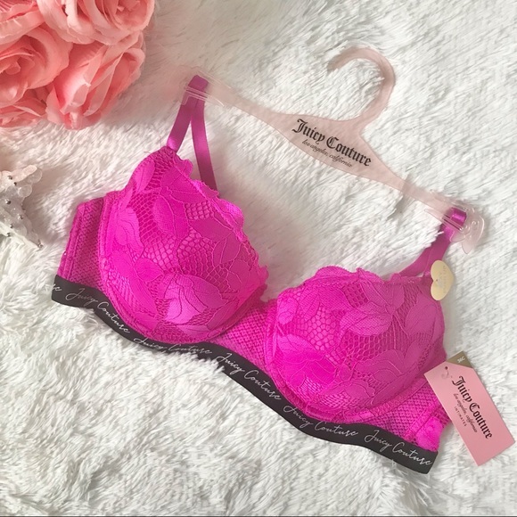 Juicy Couture Other - NWT JUICY COUTURE bra 36C push up pink sexy lace
